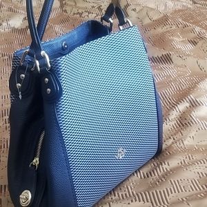 Coach Midnight/Navy Legacy Jacquacd Leather Handbg
